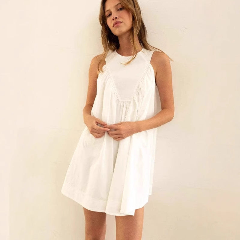 Women’s A-Line Dress – Lightweight Cotton – Sleeveless – Relaxed Fit Mini Style