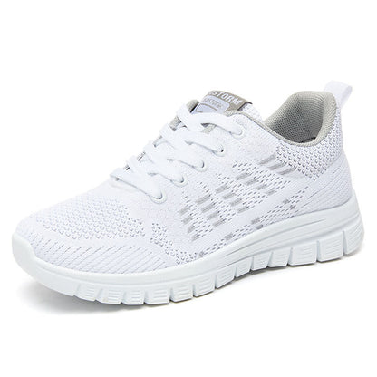 Women’s Low-Top Sneakers – Breathable Knit – Cushioned Sole – Lace-Up Athletic Fit