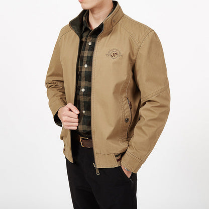 Men’s Reversible Jacket – Standard Fit – Zip Front – Natural Fibers – Wind Resistant