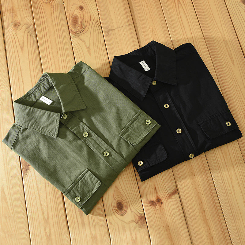 Men’s Workwear Shirt – Relaxed Fit – Button-Down – Short Sleeve – Natural Fibers
