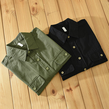 Men’s Workwear Shirt – Relaxed Fit – Button-Down – Short Sleeve – Natural Fibers