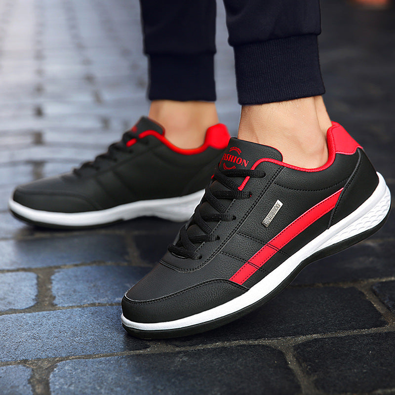 Men’s Casual Sneakers – Synthetic Leather – Lace-Up – Cushioned Heel – Rubber Sole