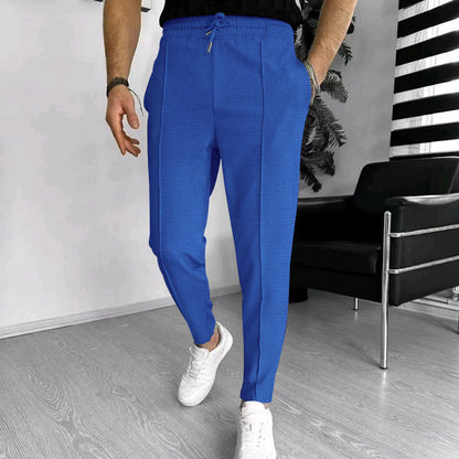 Men’s Casual Pants – Slim Fit – Stretch Fabric – Elastic Waist with Drawstring