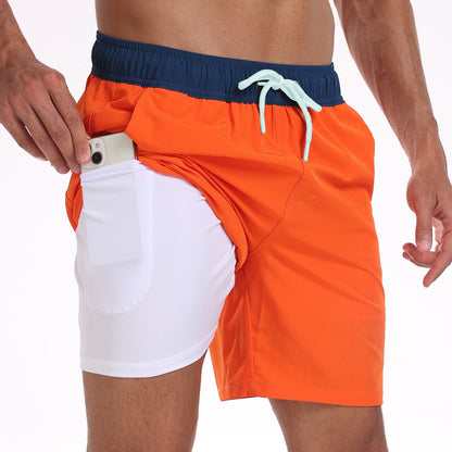 Men’s Swim Trunks – Quick-Dry Breathable Blend – Mid-Thigh Fit – Compression Liner