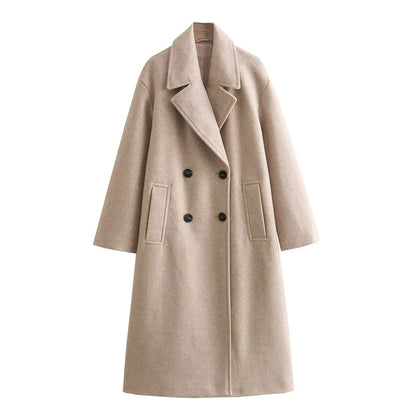 Elena Classic Overcoat | Double-Breasted Relaxed Fit Winter Coat