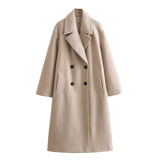 Elena Classic Overcoat | Double-Breasted Relaxed Fit Winter Coat