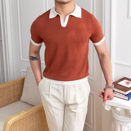 Men’s Polo Shirt – Knitted Cotton – Regular Fit – Short Sleeve Classic Collar