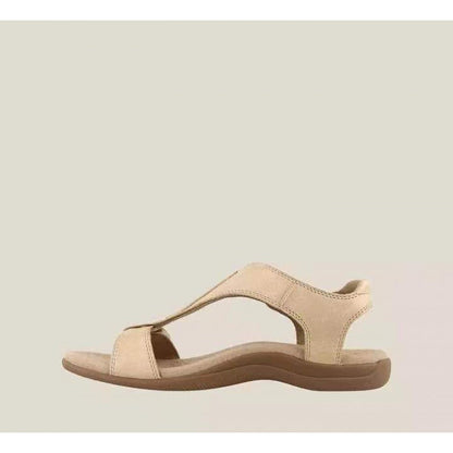 Women’s Wedge Sandals – T-Strap – Adjustable Ankle Strap – Cushioned Insole – Open Toe