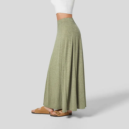 Women’s Knitted Skirt – High Waist – Flowy Fit – Full Length Seamless Casual Wear