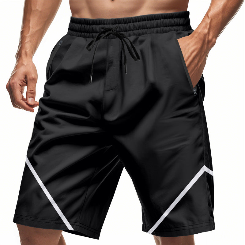 Men’s Athletic Shorts – Quick Dry – Loose Fit – Knee Length – Zipper Pockets – Drawstring