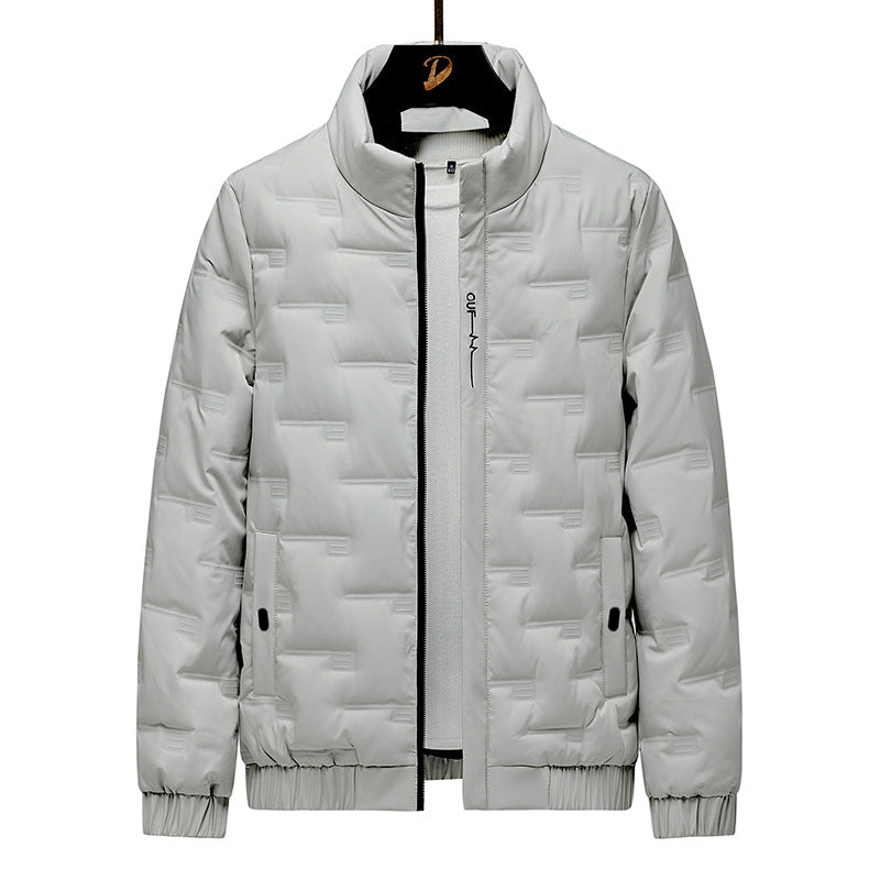 Freddie Quilted Relaxed Fit Down Jacket | Standing Collar Hip-Length Jacket