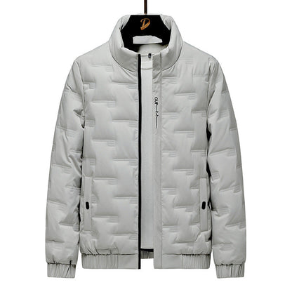Freddie Quilted Relaxed Fit Down Jacket | Standing Collar Hip-Length Jacket