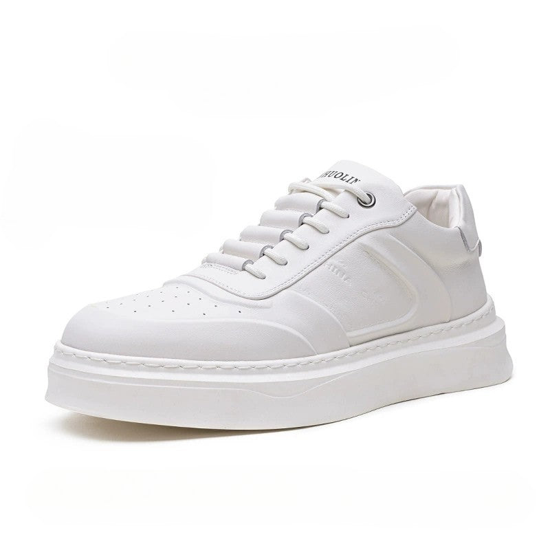 Men’s Low-Top Sneakers – Chunky Platform Sole – Embossed Detail – Lace-Up – Breathable