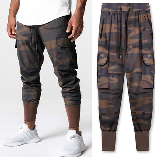 Men’s Cargo Jogger Pants – Relaxed Fit – Tapered Leg – Stretch Fabric – Ribbed Cuffs