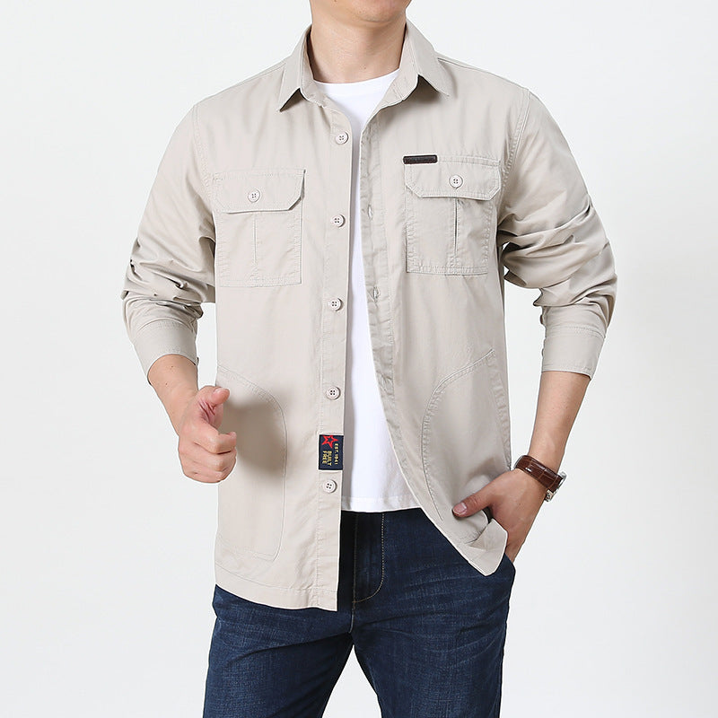Men’s Shirt Jacket – Relaxed Fit – Breathable Blend – Utility Pockets – Button Front