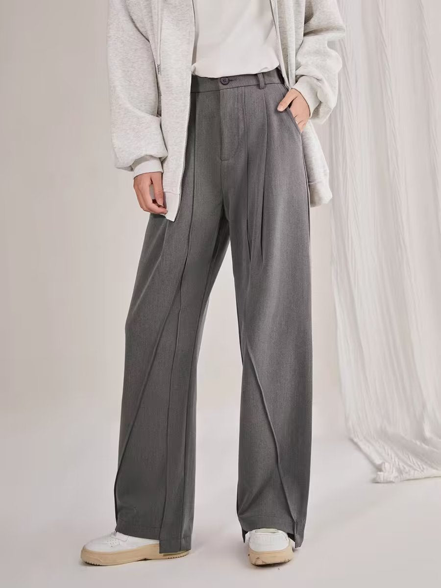 Women’s Tailored Pants – High Waist – Straight Leg – Soft Drape – Office Ready Fit