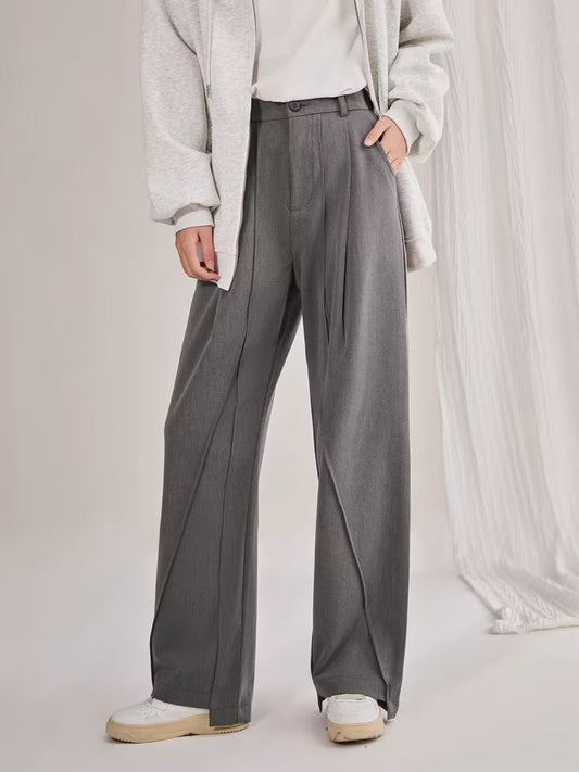 Women’s Tailored Pants – High Waist – Straight Leg – Soft Drape – Office Ready Fit