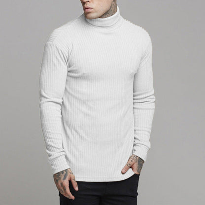 Men’s Turtleneck Sweater – Slim Fit – Ribbed Knit – Long Sleeve Casual Wool Blend