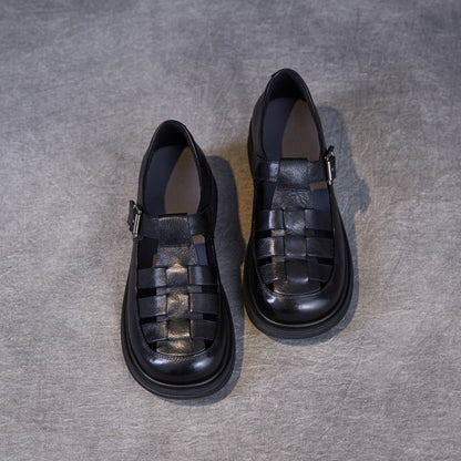 Women’s Roman Sandals – Flat Comfort Fit – Cut-Out Detail – Buckle Strap Closure