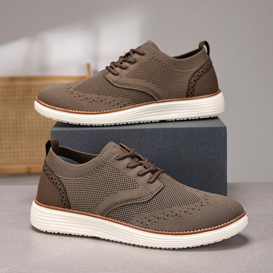 Men’s Dress Shoes – Fly-Knit Lace-Up – Cushioned Sole – Casual Fit