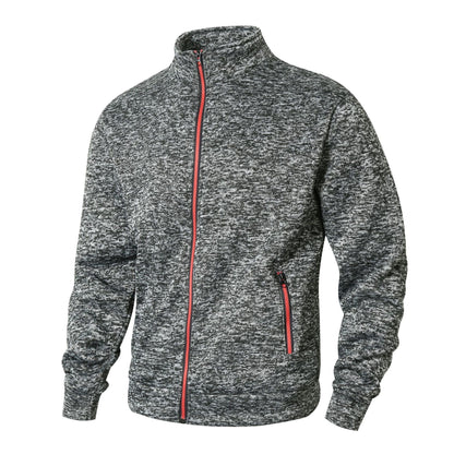 Men’s Zip-Up Jacket – Soft Knit Lined – Stand Collar – Zipper Pockets – Regular Fit