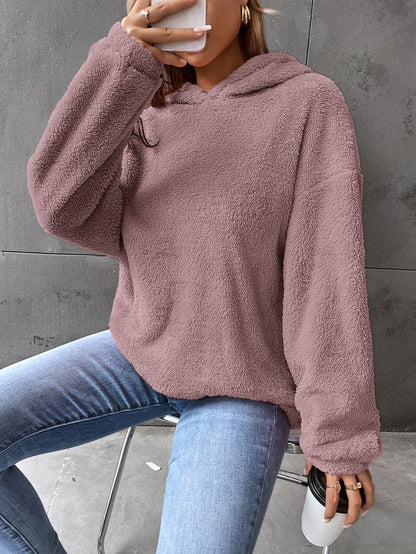 Women’s Hooded Sweatshirt – Soft Fleece – Cropped Relaxed Fit – Long Sleeve Casual Wear