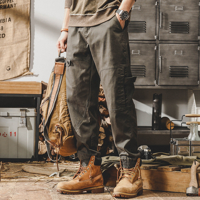 Men’s Cargo Pants – Relaxed Fit – Tapered Leg – Cotton – Utility Pockets – Drawstring Cuffs