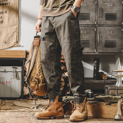 Men’s Cargo Pants – Relaxed Fit – Tapered Leg – Cotton – Utility Pockets – Drawstring Cuffs