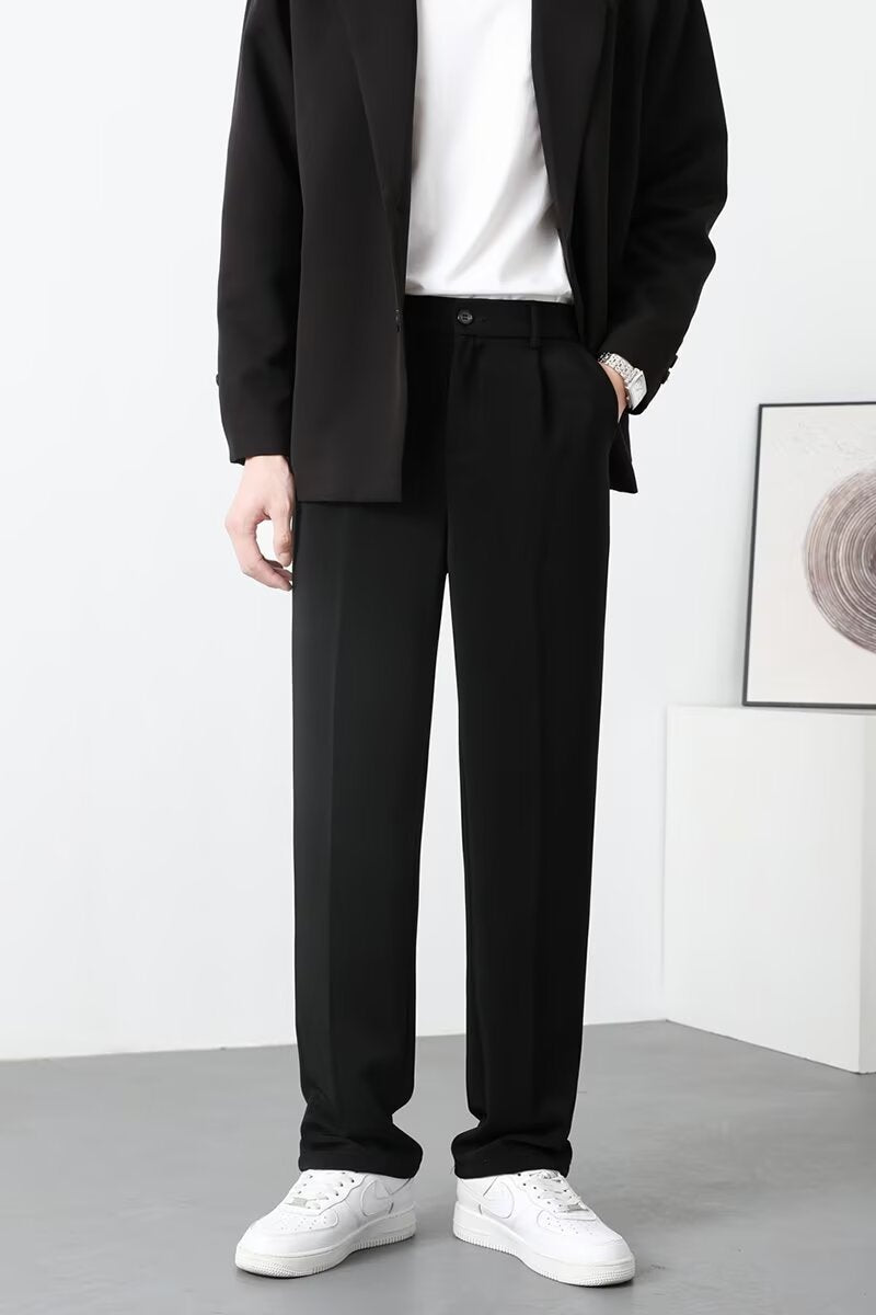 Men’s Slim Fit Trousers – Lightweight Breathable Fabric – Ankle Length – Smart Casual