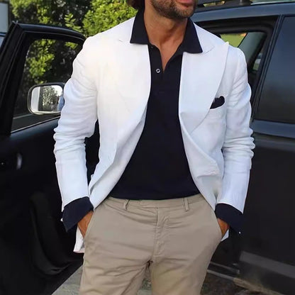 Men’s Blazer – Tailored Fit – Smooth Woven Fabric – Notched Lapel – Smart Casual