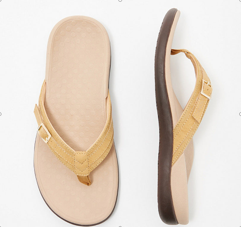 Women’s Orthopedic Sandals – Flat Ergonomic Fit – Thong Style – Adjustable Buckle