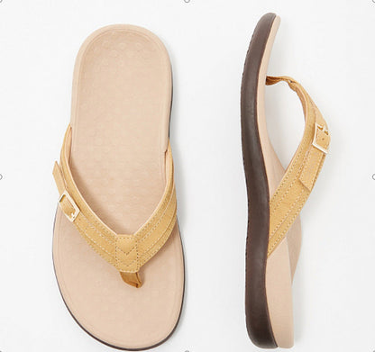 Women’s Orthopedic Sandals – Flat Ergonomic Fit – Thong Style – Adjustable Buckle