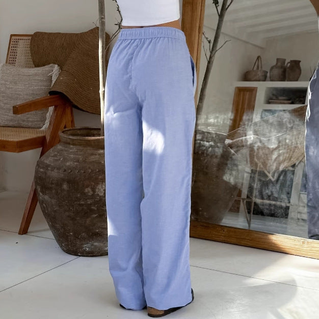Women’s Wide-Leg Pants – High Waist – Pleated Front – Breathable Blend – Full Length