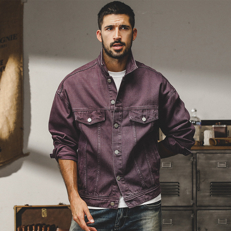Men’s Denim Jacket – Relaxed Fit – Button Front – Chest Pockets – Durable Casual Style