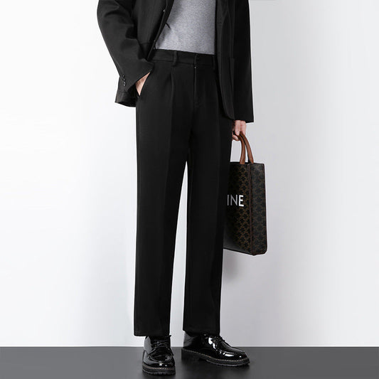 Men’s Tailored Trousers – Wool Blend – Slim Fit – Flat Front Formal Wear