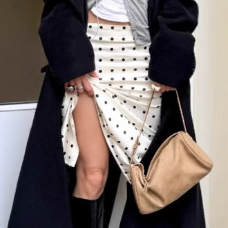 Women’s Pencil Skirt – Slim Fit – Polka Dot Midi-Length Elegant Wear