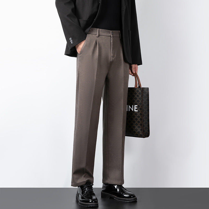 Men’s Tailored Trousers – Wool Blend – Slim Fit – Flat Front Formal Wear