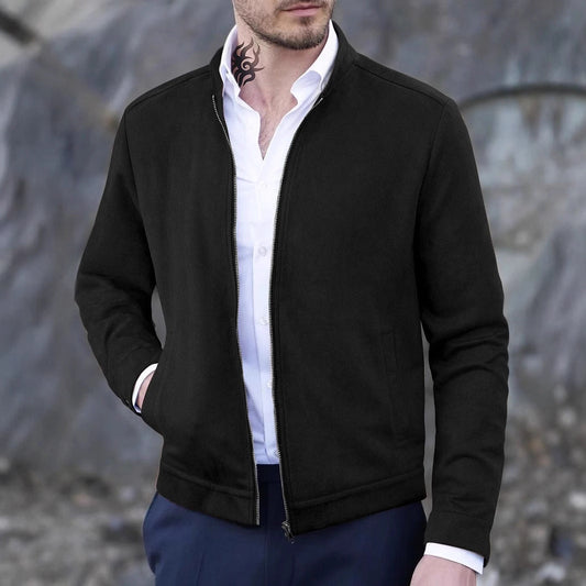 Men’s Casual Jacket – Slim Fit – Mock Neck – Breathable Blend – Zipper Front