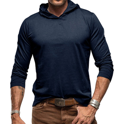 Men’s Hoodie Top - Relaxed Fit - Cotton Blend - Hooded - Long Sleeve - Hip Length