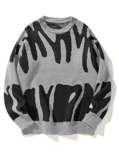 Women’s Sweater – Relaxed Fit – Jacquard Pattern – Long Sleeve