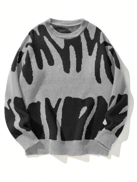 Women’s Sweater – Relaxed Fit – Jacquard Pattern – Long Sleeve