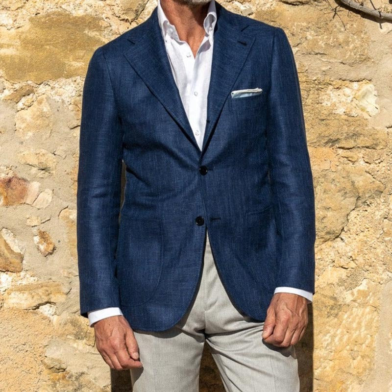 Men’s Blazer – Slim Fit – Breathable Blend – Single-Breasted 2-Button – Notch Lapel
