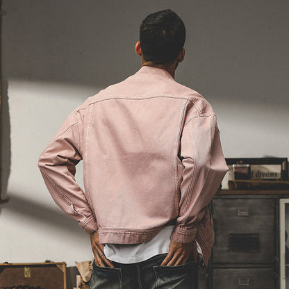 Men’s Denim Jacket – Relaxed Fit – Button Front – Chest Pockets – Durable Casual Style