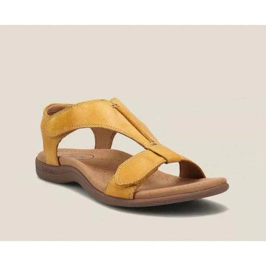 Women’s Wedge Sandals – T-Strap – Adjustable Ankle Strap – Cushioned Insole – Open Toe