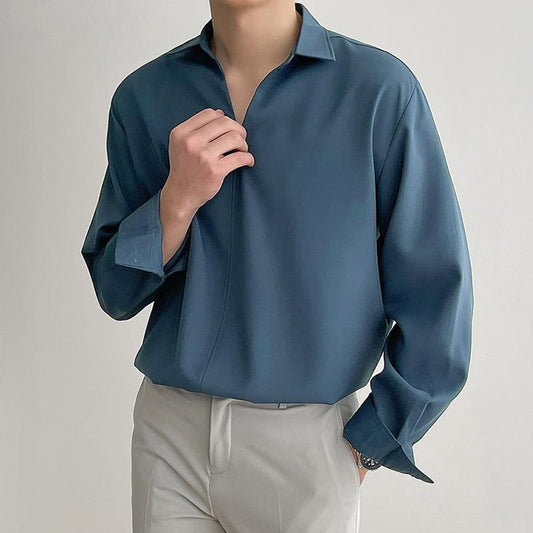 Men’s Pullover Shirt – V-Neck – Relaxed Fit – Lightweight Breathable Casual Wear