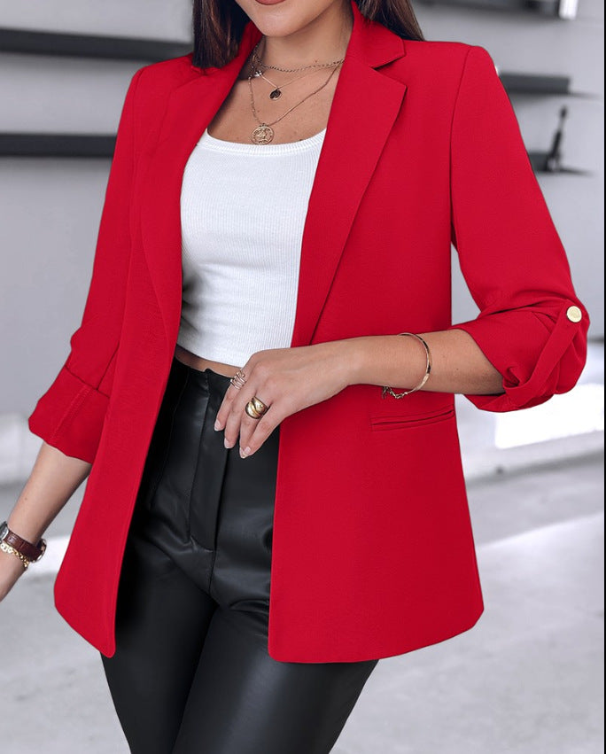 Women’s Blazer – Slim Fit – Structured Silhouette – Rolled Sleeve – Modern Lapel