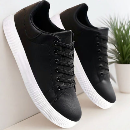 Men’s Casual Sneakers – Synthetic Leather – Low Top – Rubber Sole – Lace Up