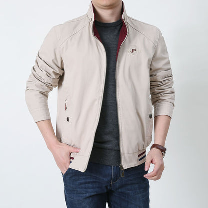 Men’s Reversible Jacket – Standard Fit – Zip Front – Natural Fibers – Wind Resistant