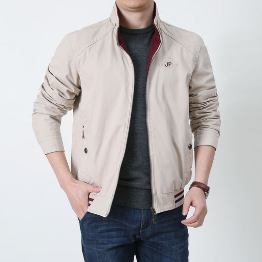 Men’s Reversible Jacket – Standard Fit – Zip Front – Natural Fibers – Wind Resistant