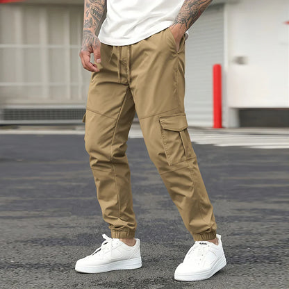 Men’s Cargo Pants – Tapered Fit – Cotton Blend – Elastic Waist – Utility Pockets
